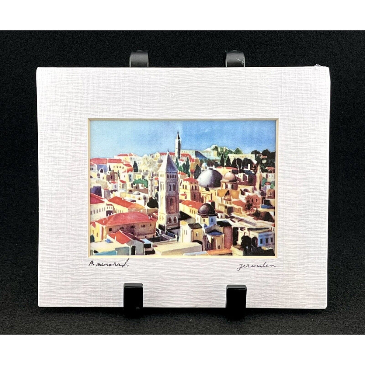 Jerusalem Painting by Menorah Gallery & Publishing, 7 X 5.75" Matted & Signed