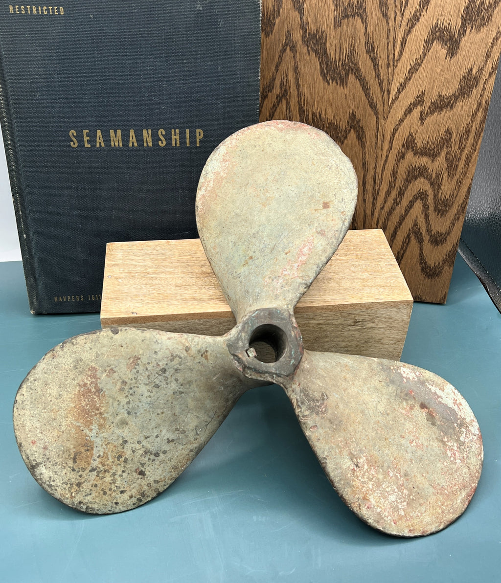 Vintage 10 Inch Manganese Bronze 3 Blade Marine Propeller Nautical Decor