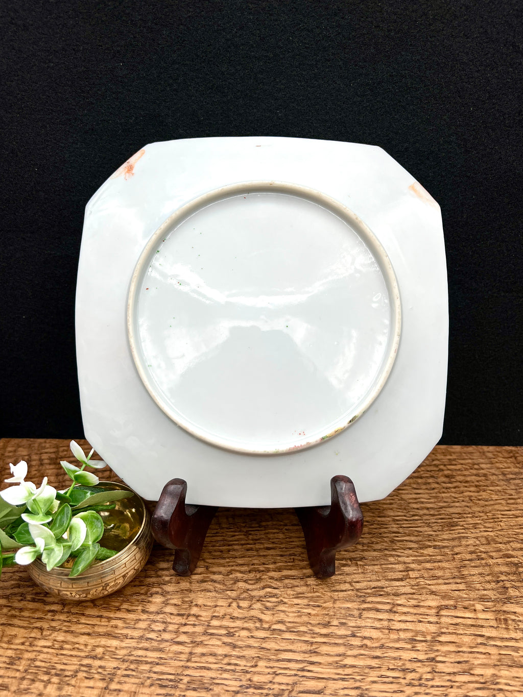 1800s Chinese Rose Medallion Octagonal Plate- No Backstamp, Pre-1891
