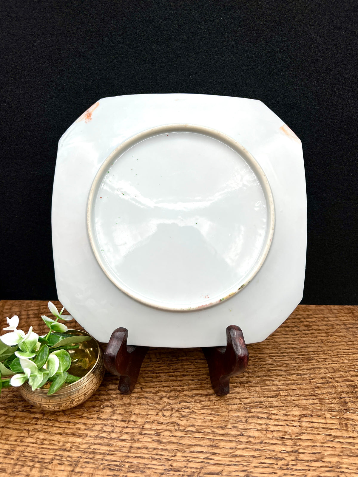 1800s Chinese Rose Medallion Octagonal Plate- No Backstamp, Pre-1891