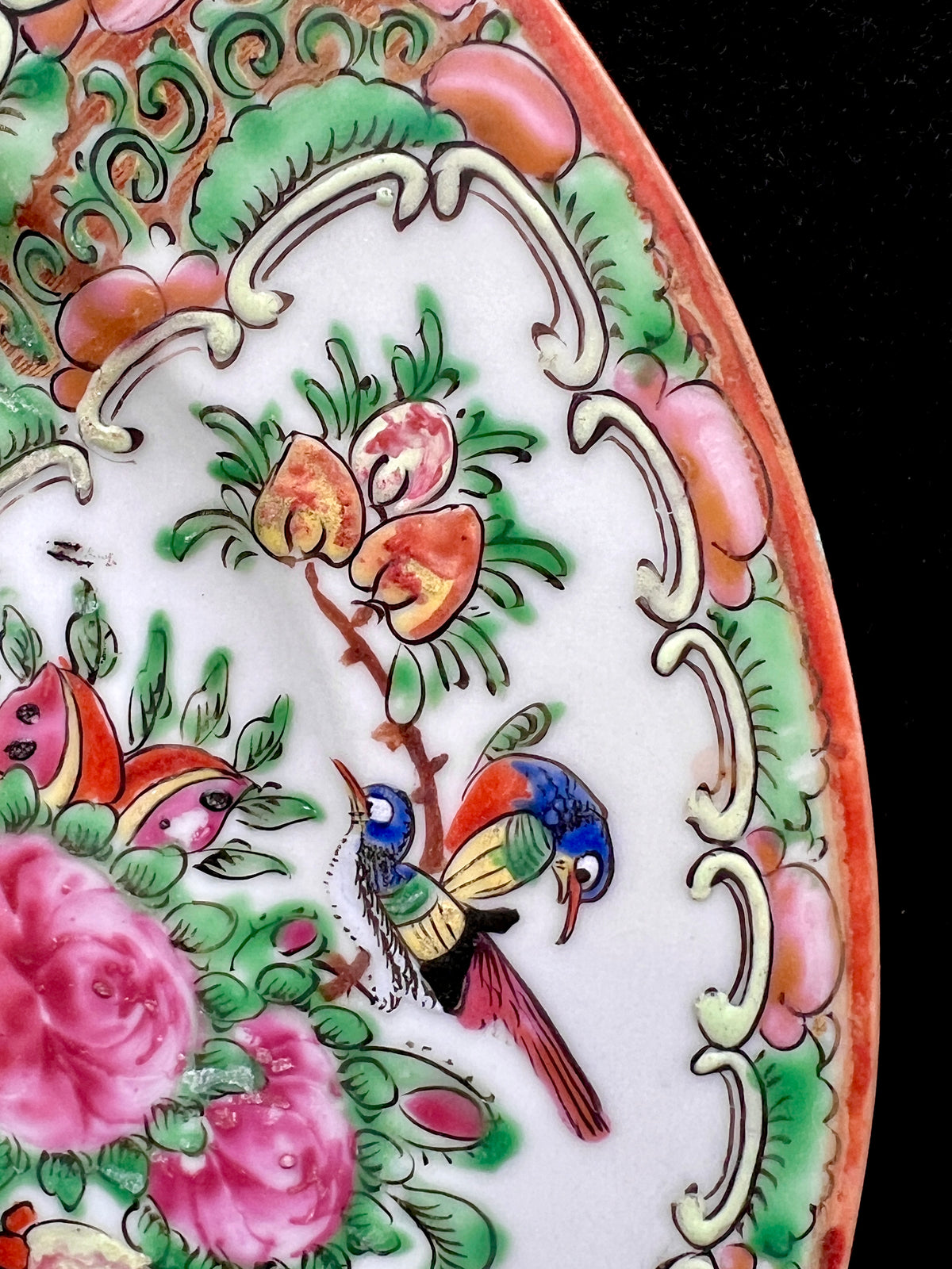 1900s Chinese Rose Medallion 8 1/2" Plate- Made in China Backstamp