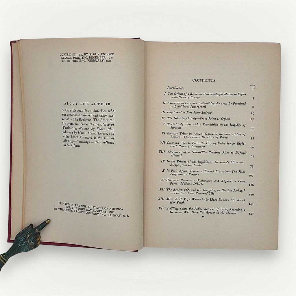 Red cloth hardcover edition of Casanova: His Known and Unknown Life, displayed flat showing the woven textile texture and vertical book cloth grain. - Photo 6