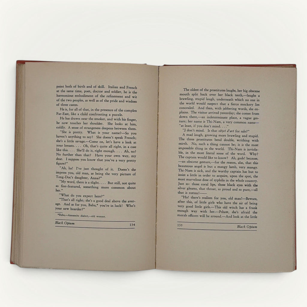 Burnt orange cloth hardcover book standing upright against a neutral background, featuring a minimalist textured cloth front board with black stamped linear accents along the spine edge. - Photo 7