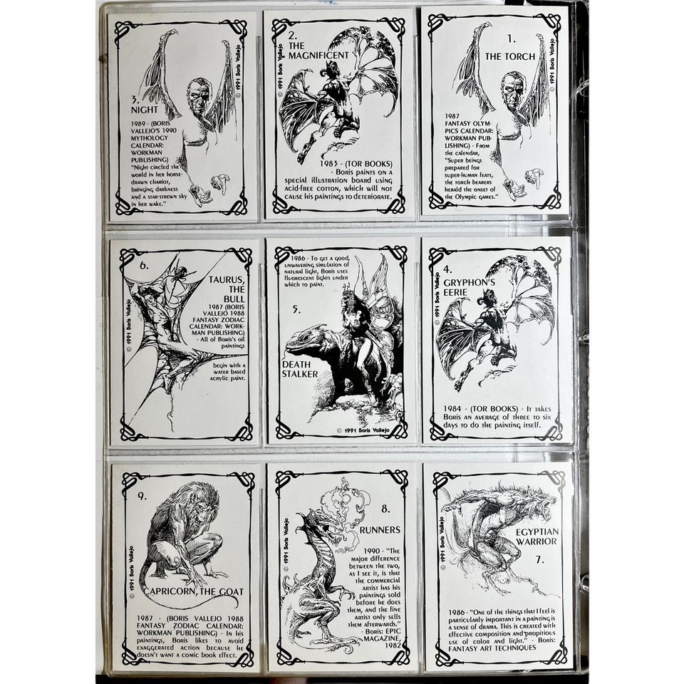 1991 Boris Vallejo Series I Complete Card Set - 90 Cards - Vibrant and Detailed