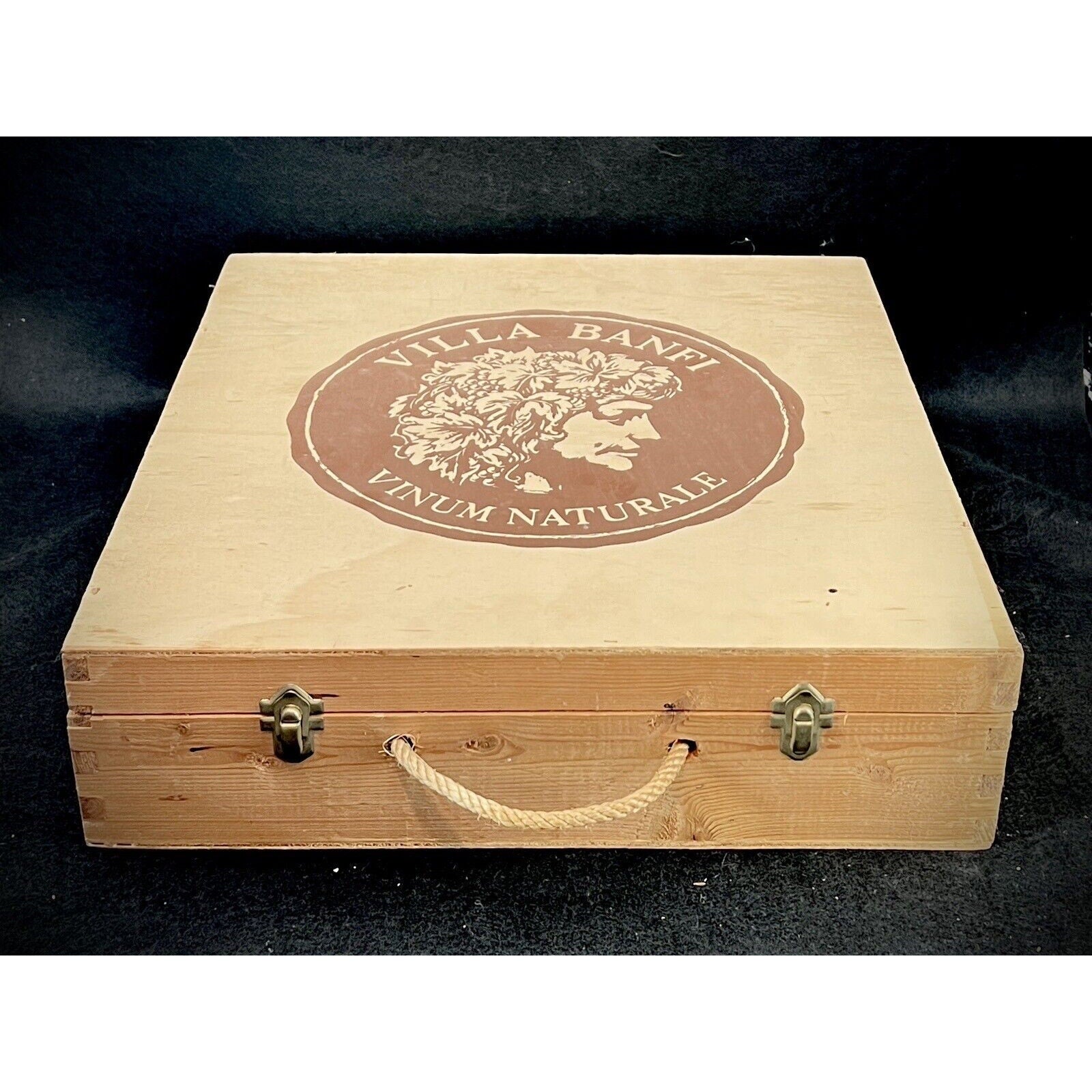 Vintage Villa Banfi Wooden Wine 6-Bottle Presentation Case Italy