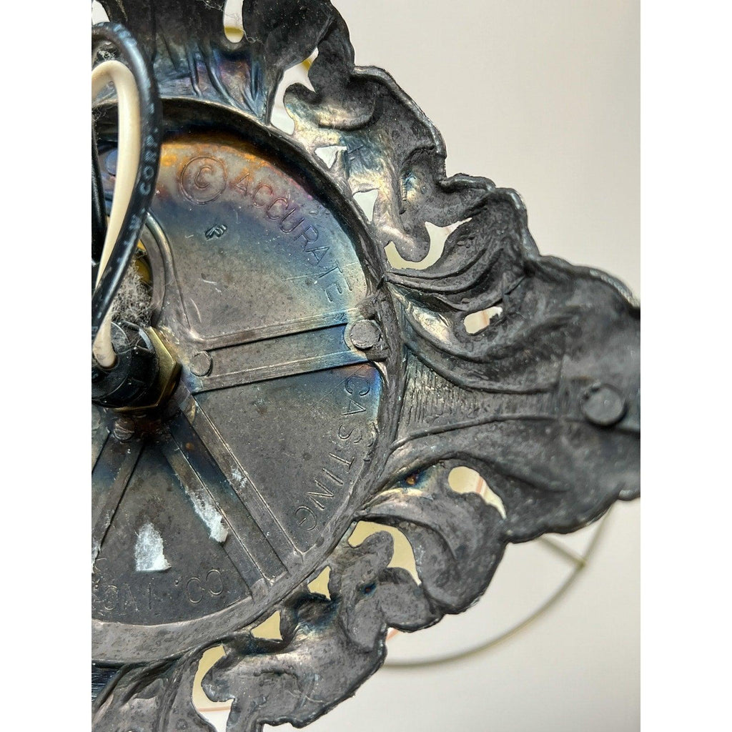 Vintage Hurricane Lamp with Floral Design and Ornate Metal Base - Antique Style Oil Lamp - That’s My JAmm