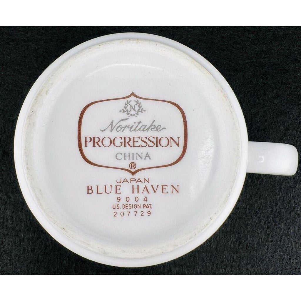 Vintage Noritake Progression Blue Haven 9004 Cup and Saucer Set