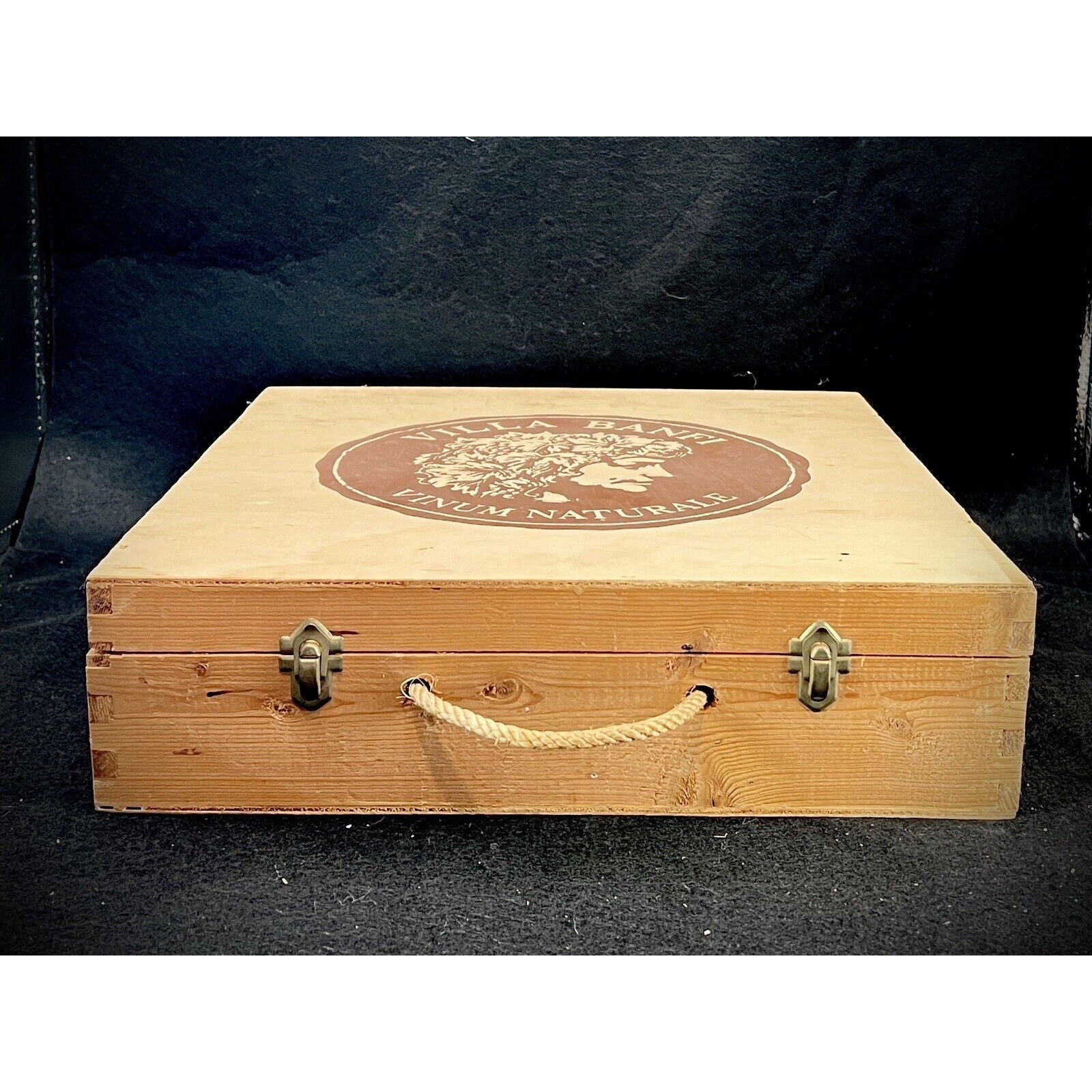 Vintage Villa Banfi Wooden Wine 6-Bottle Presentation Case Italy