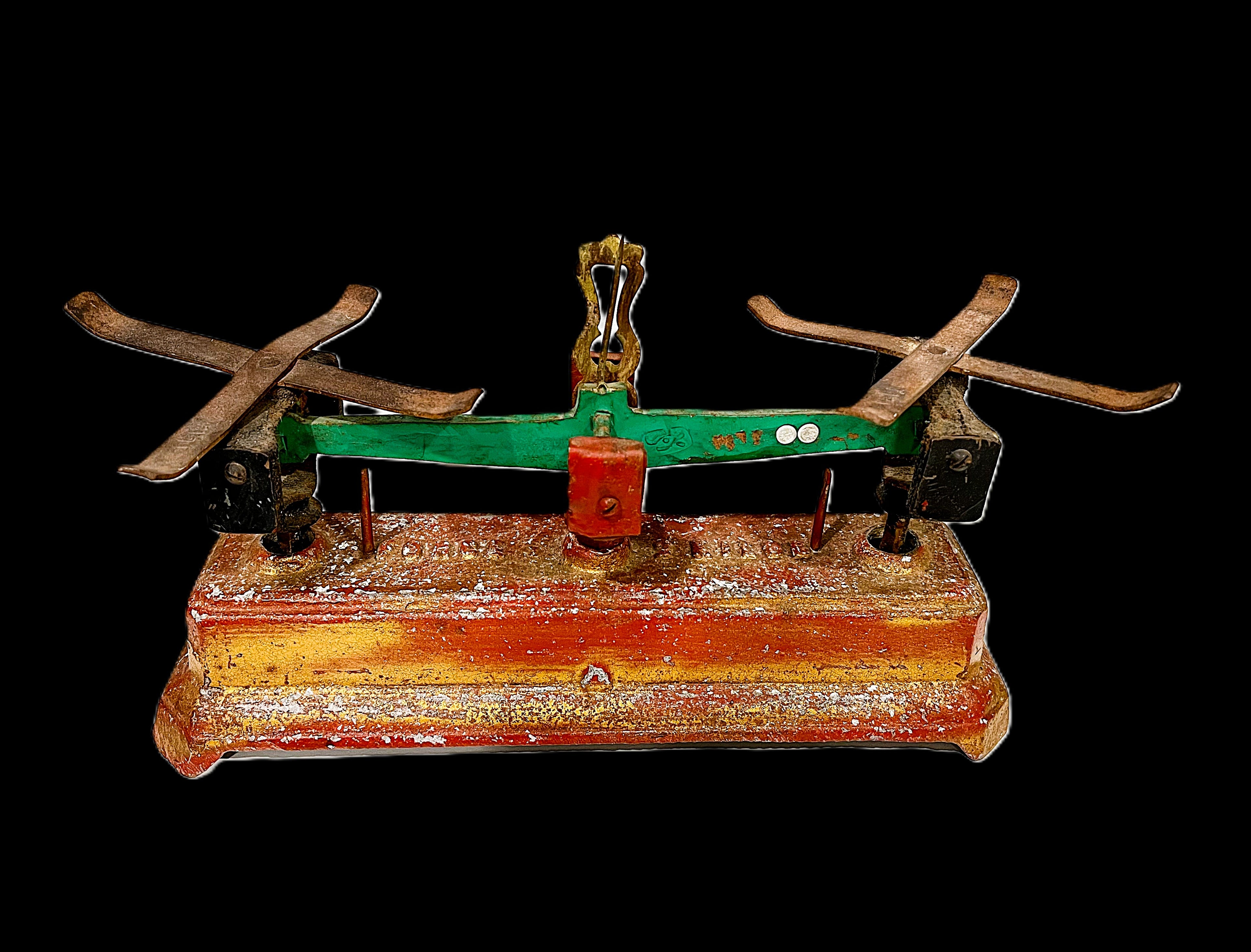 Antique French Force 2kg Cast Iron Scale Base Colomb et Beaurain
