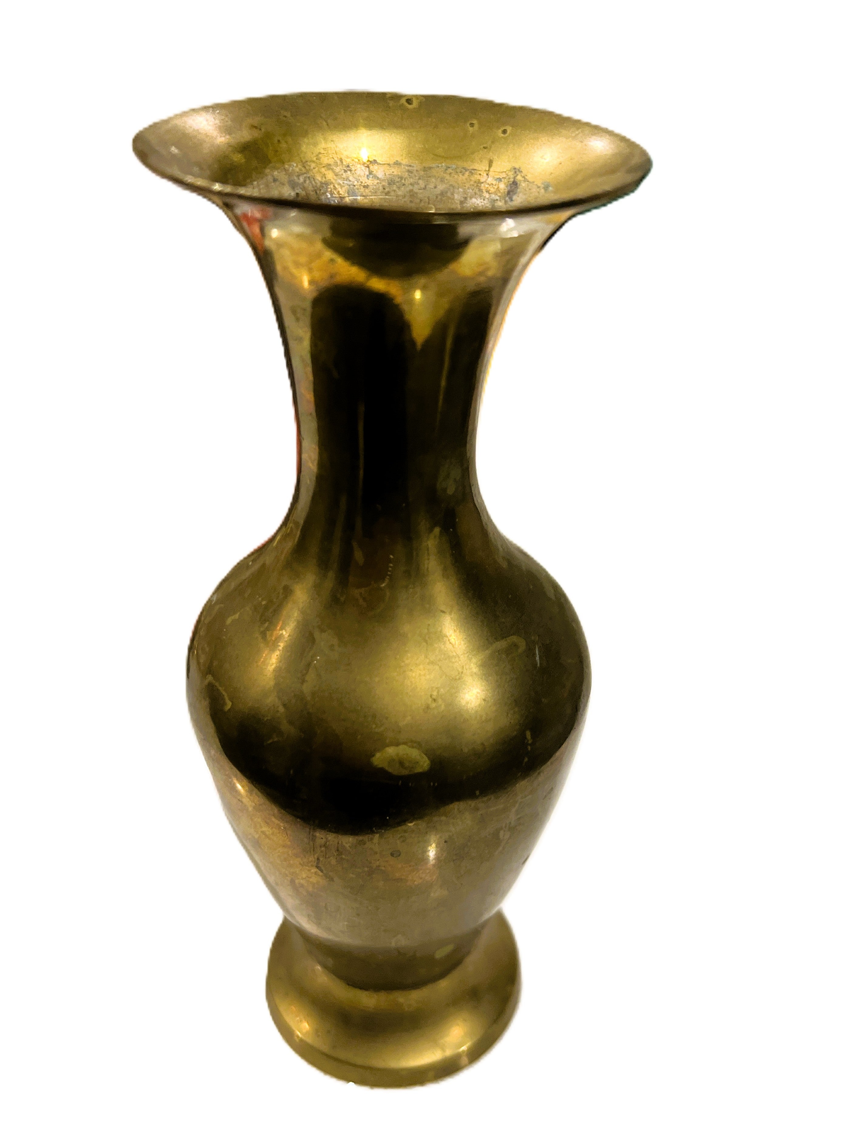 Vintage 7 Inch Brass Baluster Vase Made in India