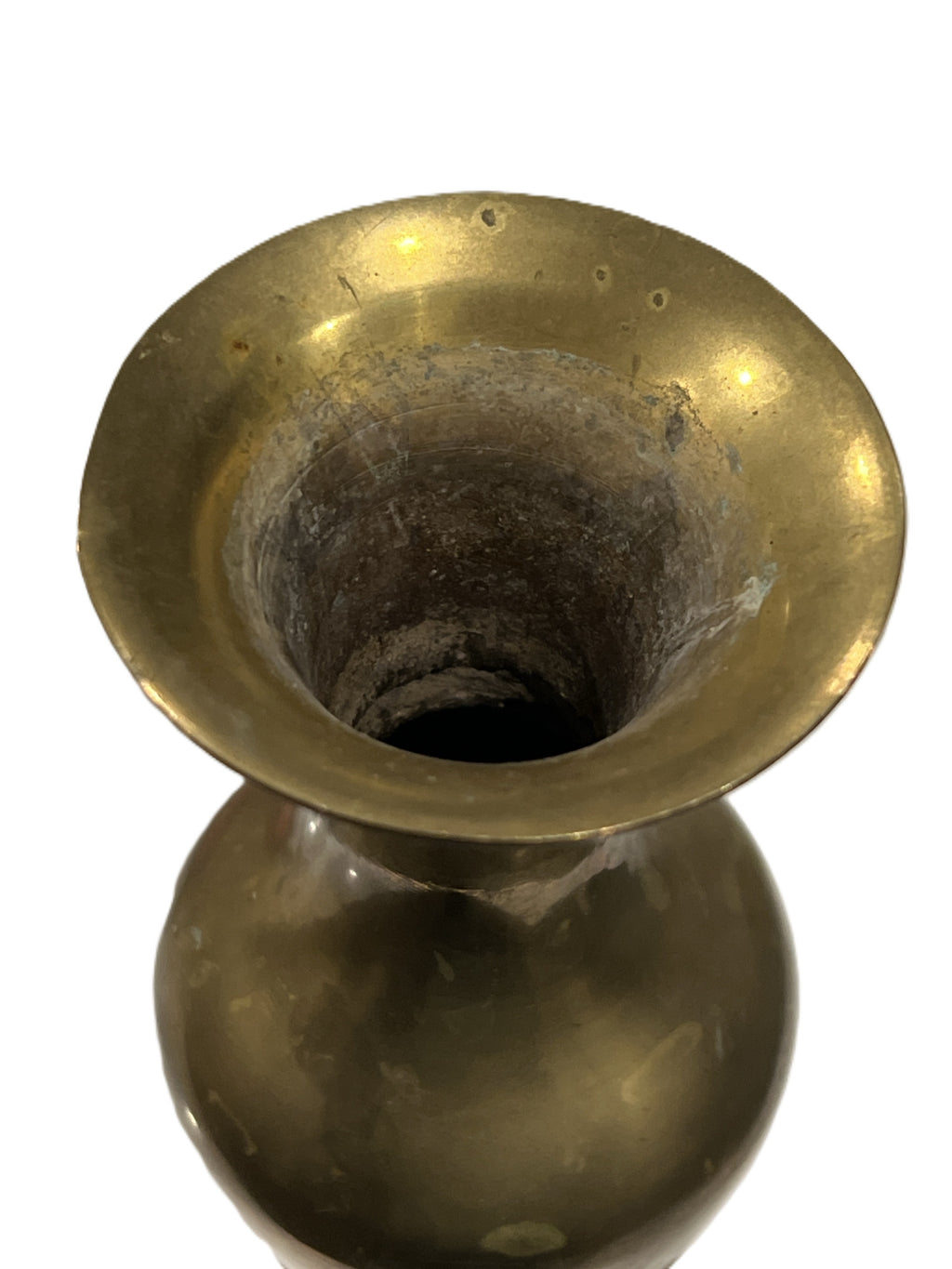 Vintage 7 Inch Brass Baluster Vase Made in India