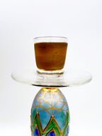 Nagel Hand-Painted Glass Candlestick - Vintage German Craftsmanship