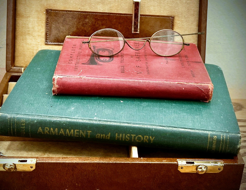 Antique Military Books: "Armament and History" & "Complete Instructive Manual for the Bugle, Trumpet, and Drum"