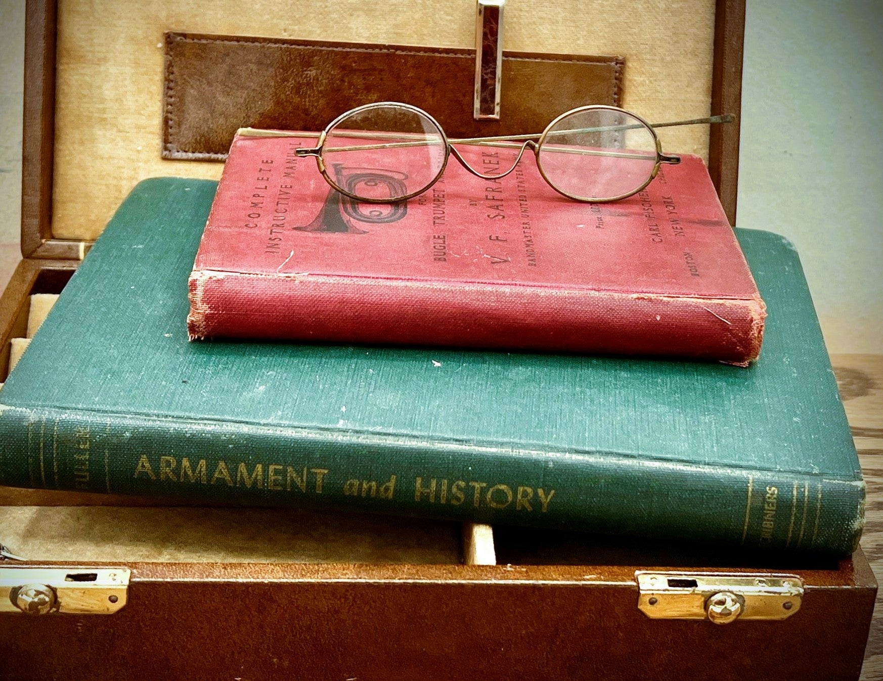 Antique Military Books: "Armament and History" & "Complete Instructive Manual for the Bugle, Trumpet, and Drum"