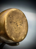 Authentic Antique 19th C. Hand-Hammered Solid Brass Arabian Dallah w/ Maker's Mark