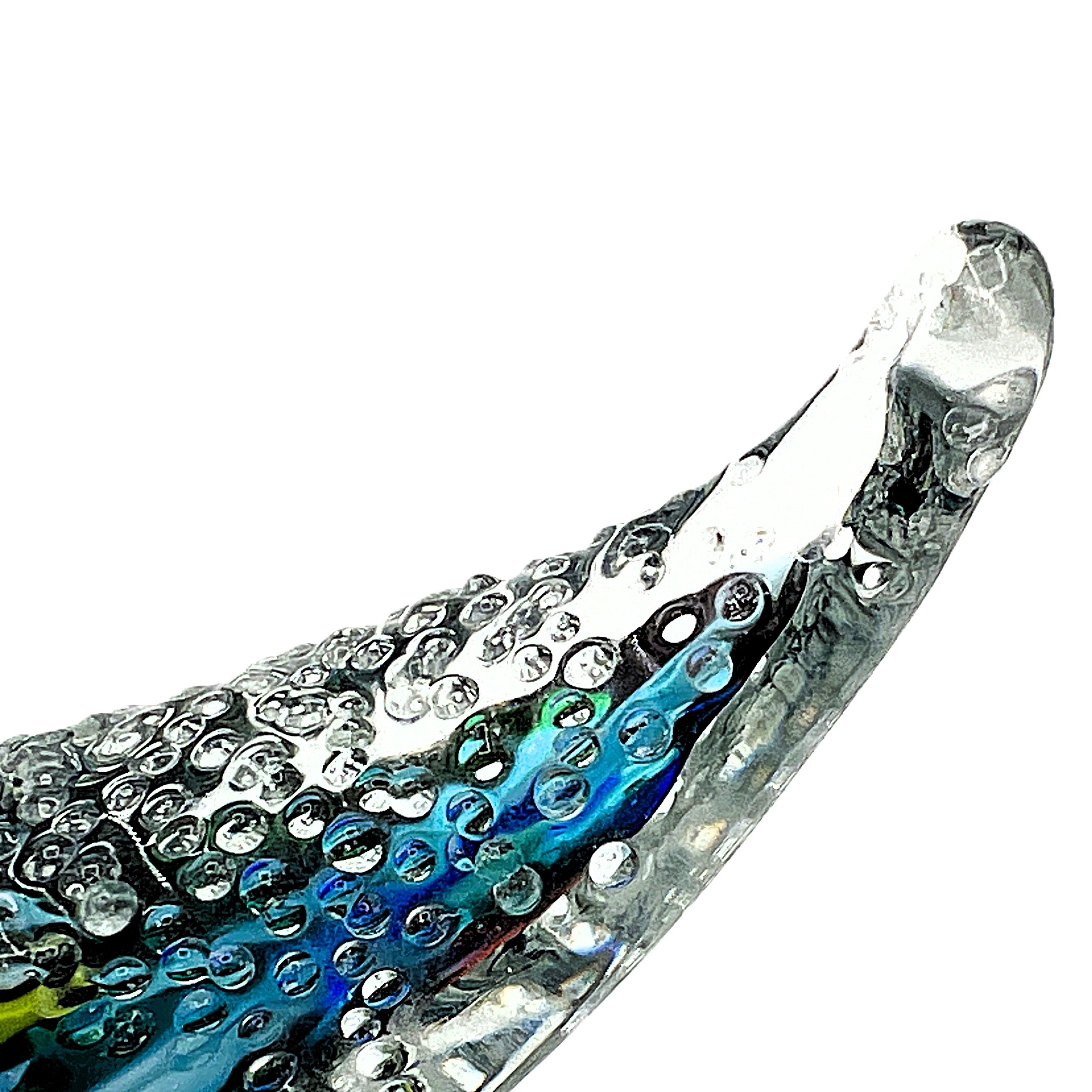 Vintage Murano Style Bullicante Glass Starfish Sculpture - Multicolor Controlled Bubble Art Glass - 6.75"