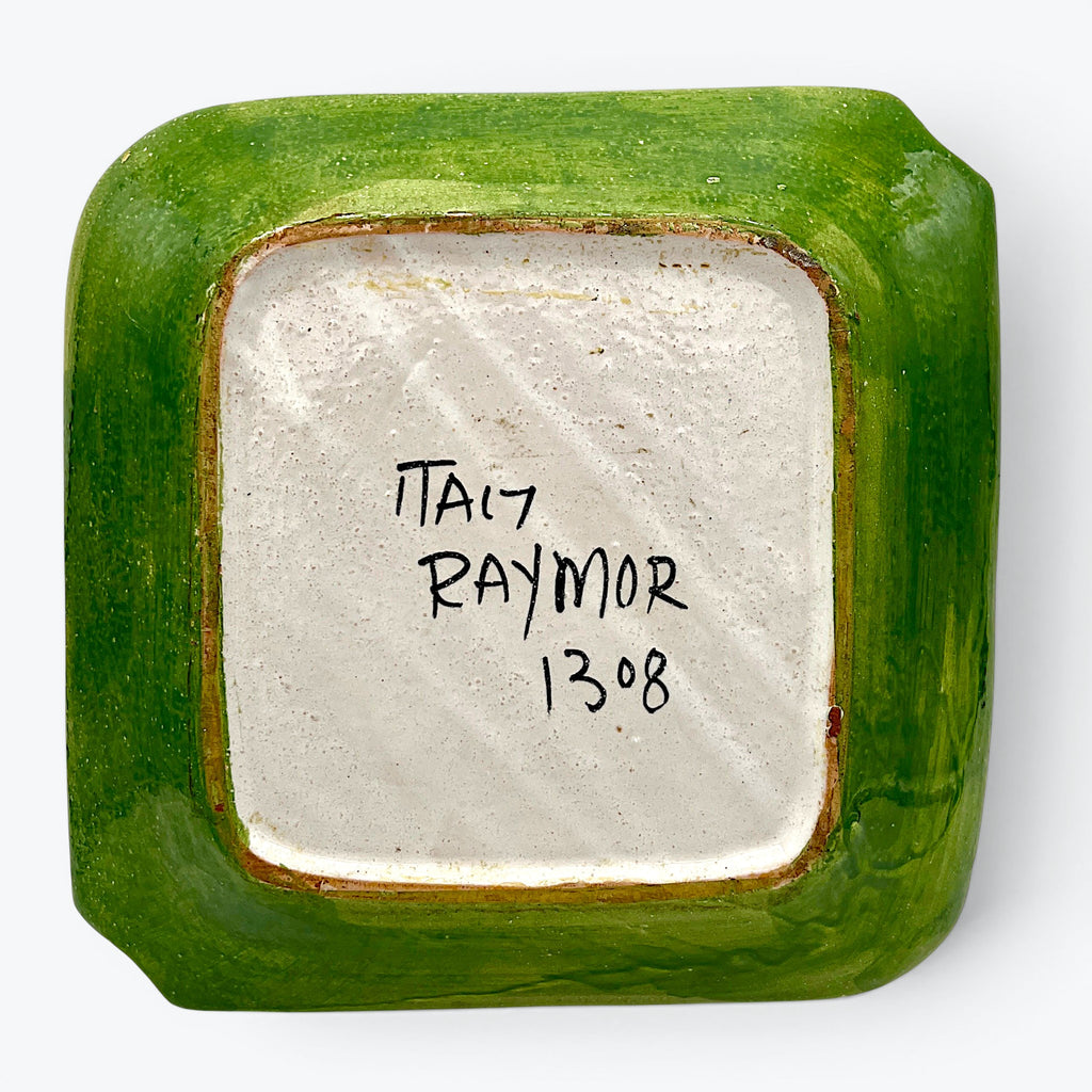 Vintage Large Raymor Italy 1308 Square Ceramic Ashtray Bitossi Style