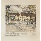 Vintage Herta Czoernig Framed Beethoven Etching Heiligenstadt Pfarrplatz