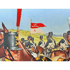 US Dragoons on horseback with a red banner, 1827–1836 American military lithograph by Hugh Charles McBarron Jr.