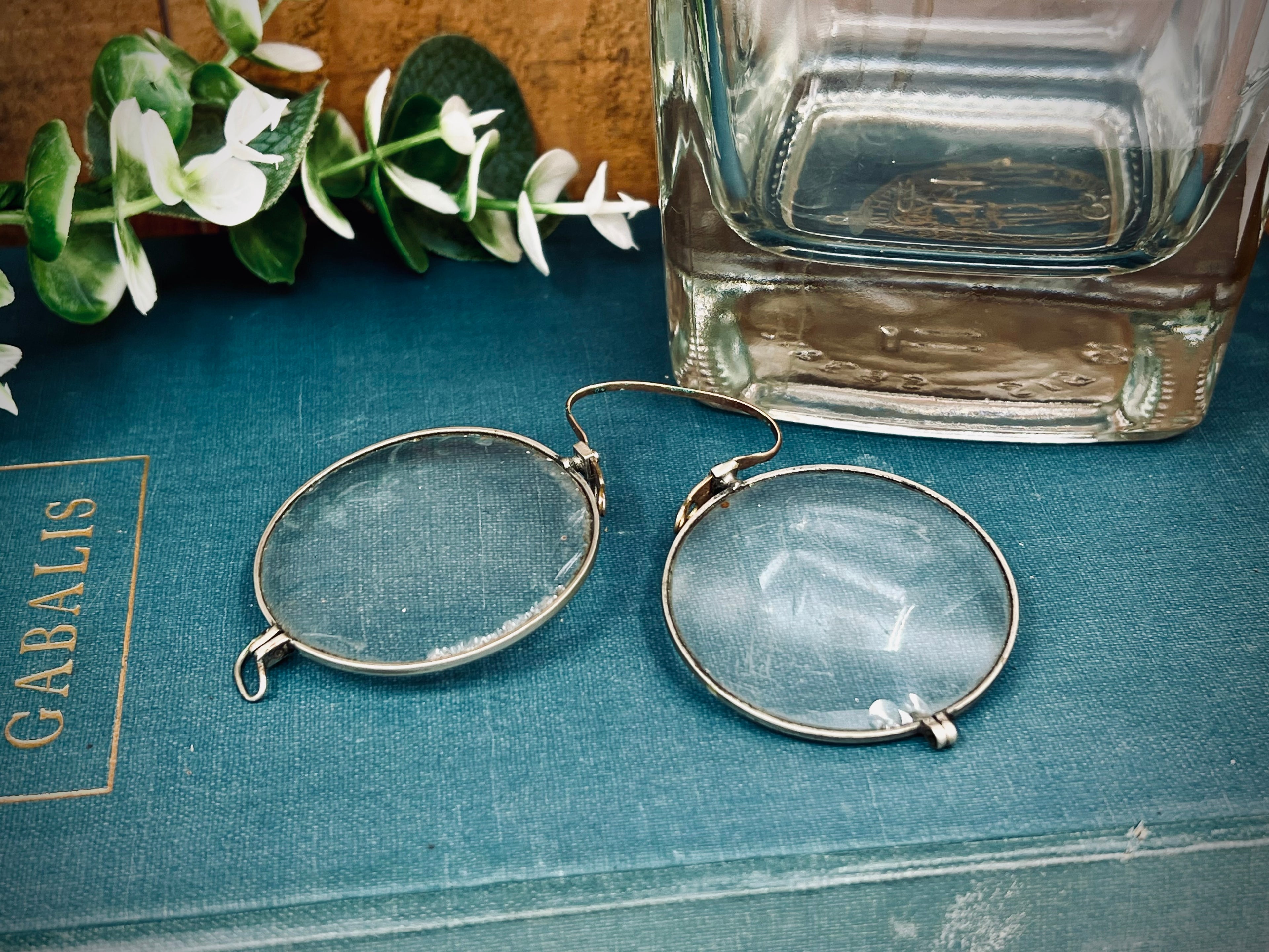 Antique 14/18 Karat Gold Wire Rim Metal Spectacles