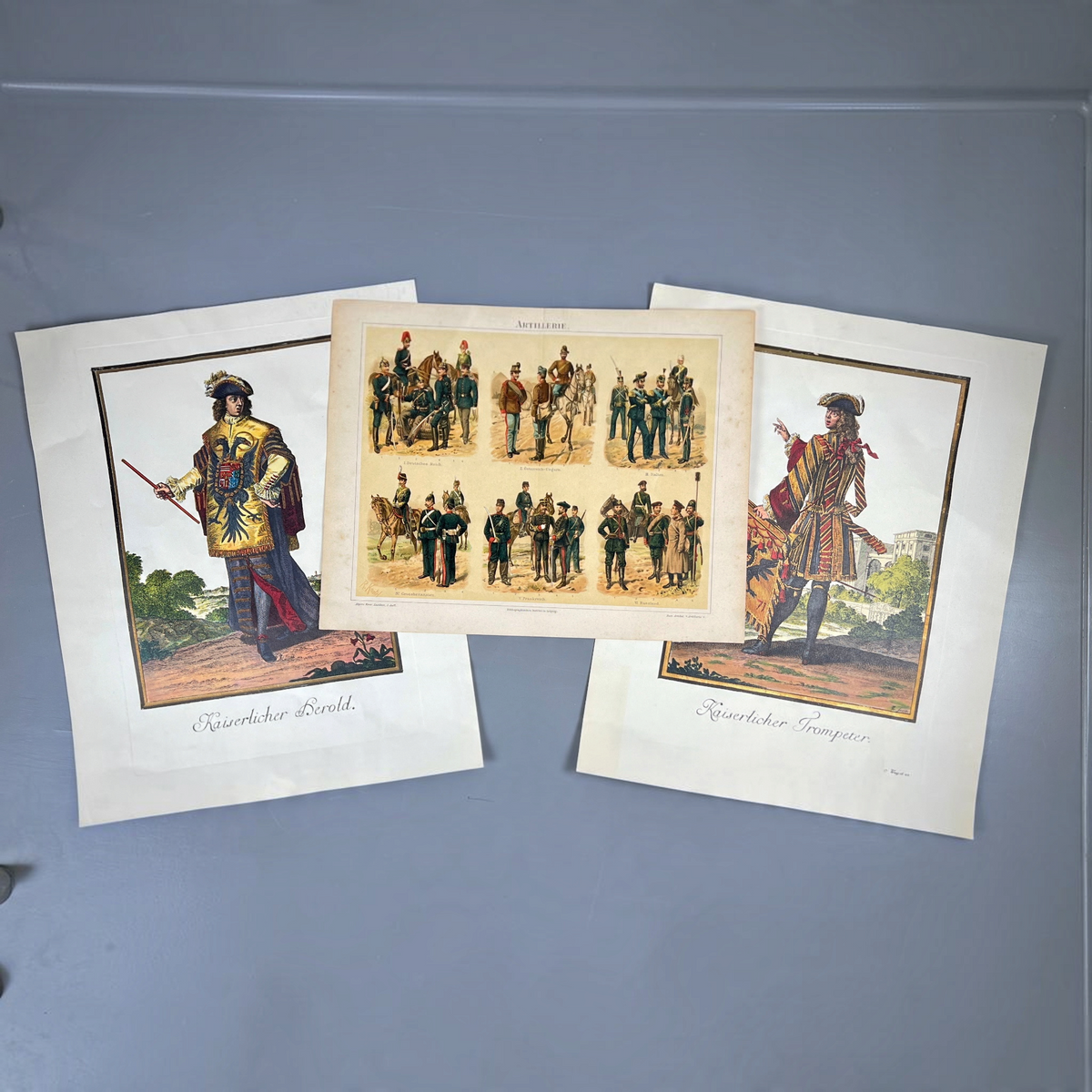 Antique 1890s chromolithograph military uniform prints by Richard Knötel showing multi-nation regiments in vibrant historical attire on antique wove paper. - Photo 8