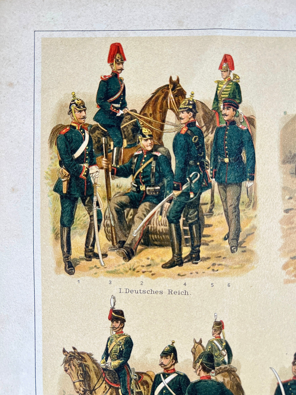 Antique 1890s chromolithograph military uniform prints by Richard Knötel showing multi-nation regiments in vibrant historical attire on antique wove paper. - Photo 10