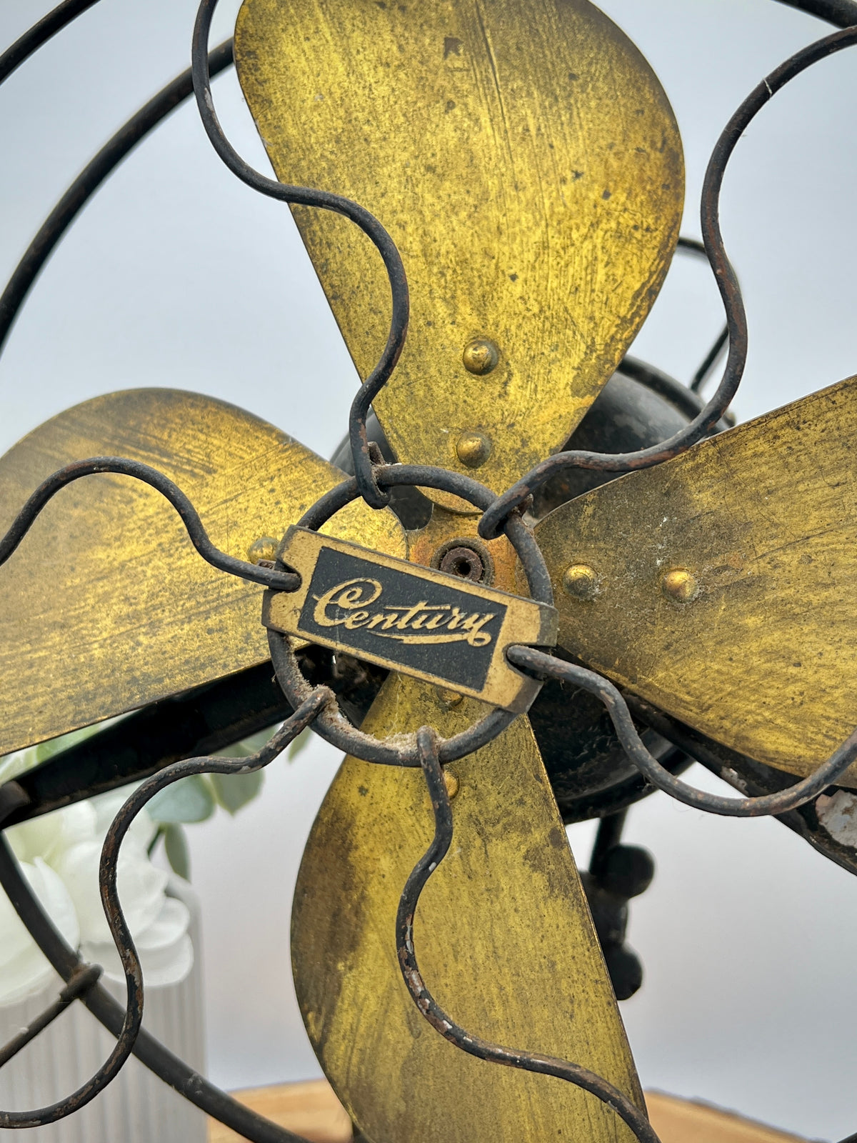 Antique 1923 Century Model 224 10" Brass 4-Blade Art Deco Fan