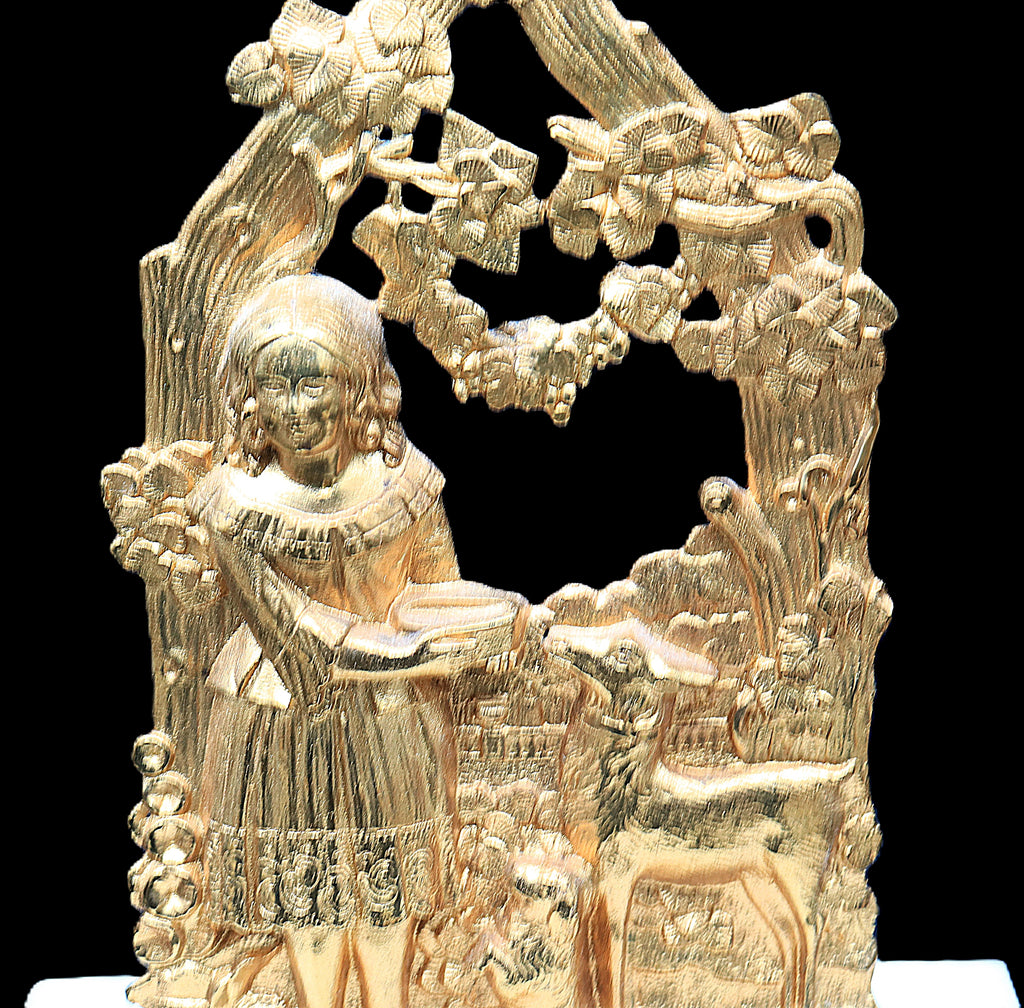Antique 19th Century Gilt Brass Figural Girandole Set