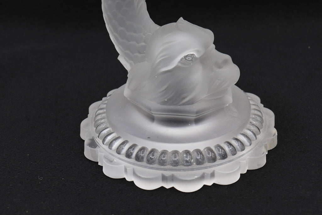 Antique Baccarat Crystal Dauphin Pedestal Bowl 1890s-1900s