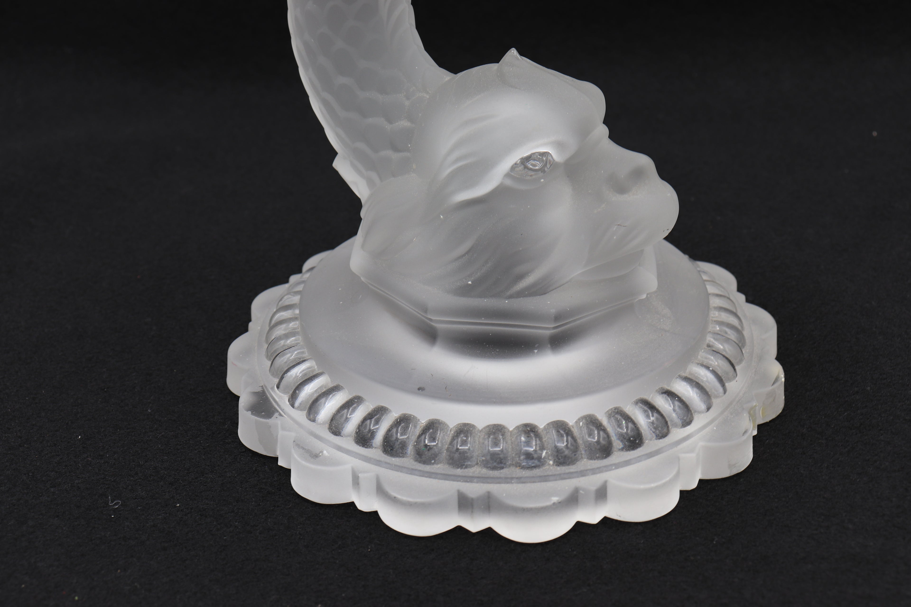 Antique Baccarat Crystal Dauphin Pedestal Bowl 1890s-1900s