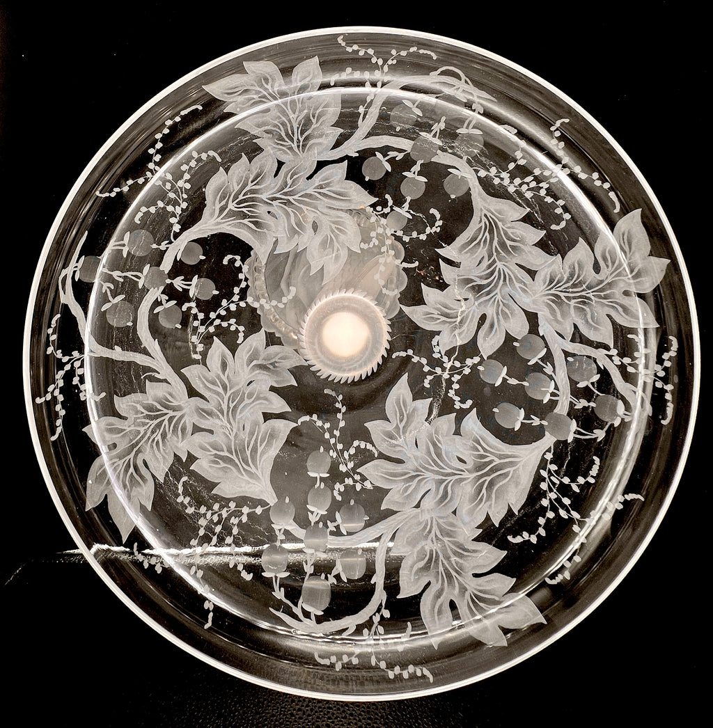 Antique Baccarat Crystal Dauphin Pedestal Bowl 1890s-1900s
