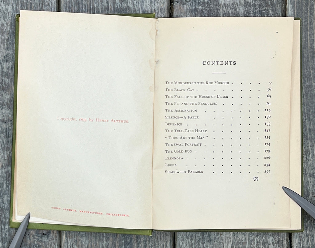 Antique Edgar Allan Poe Book Collection - Weird Tales & More 1895-1905