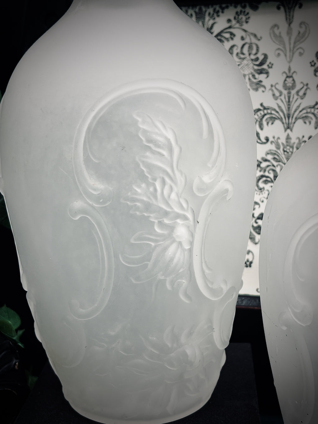 Pair of Portieux Vallerysthal French Camphor Glass Vases
