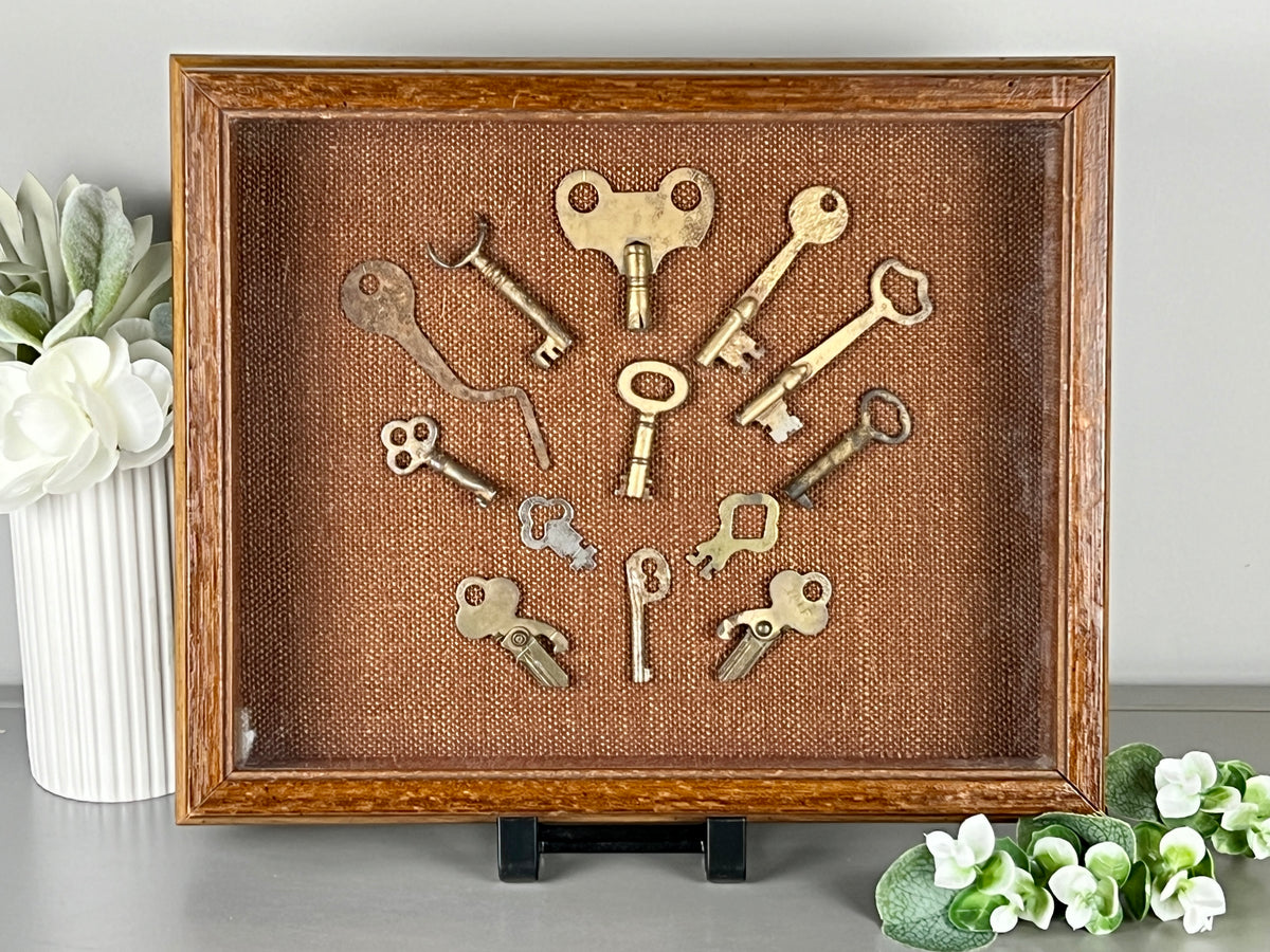Antique Skeleton Key Shadow Box Display