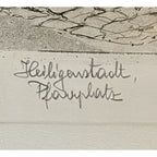 Vintage Herta Czoernig Framed Beethoven Etching Heiligenstadt Pfarrplatz