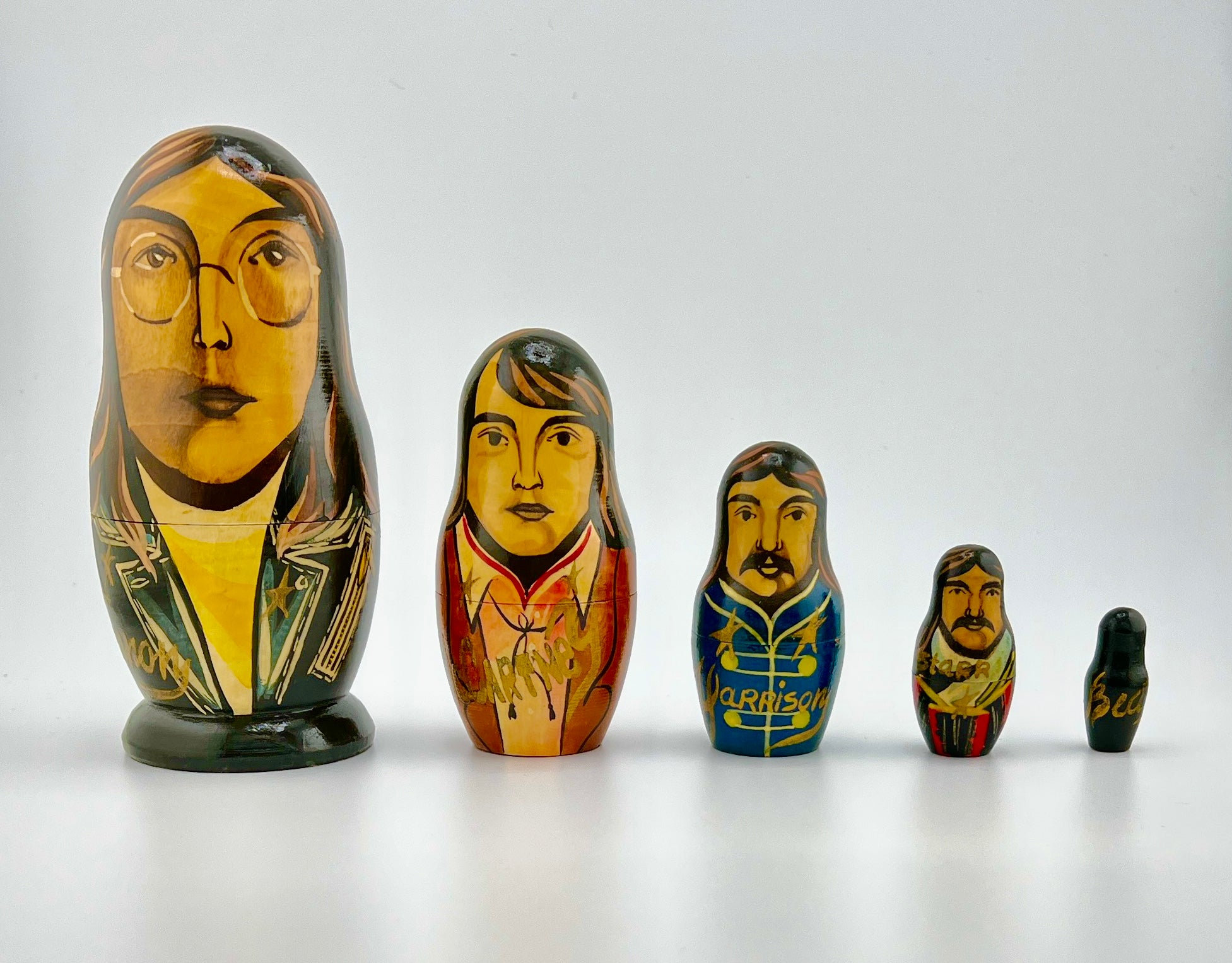 Beatles Hand-Painted Wooden Nesting Dolls