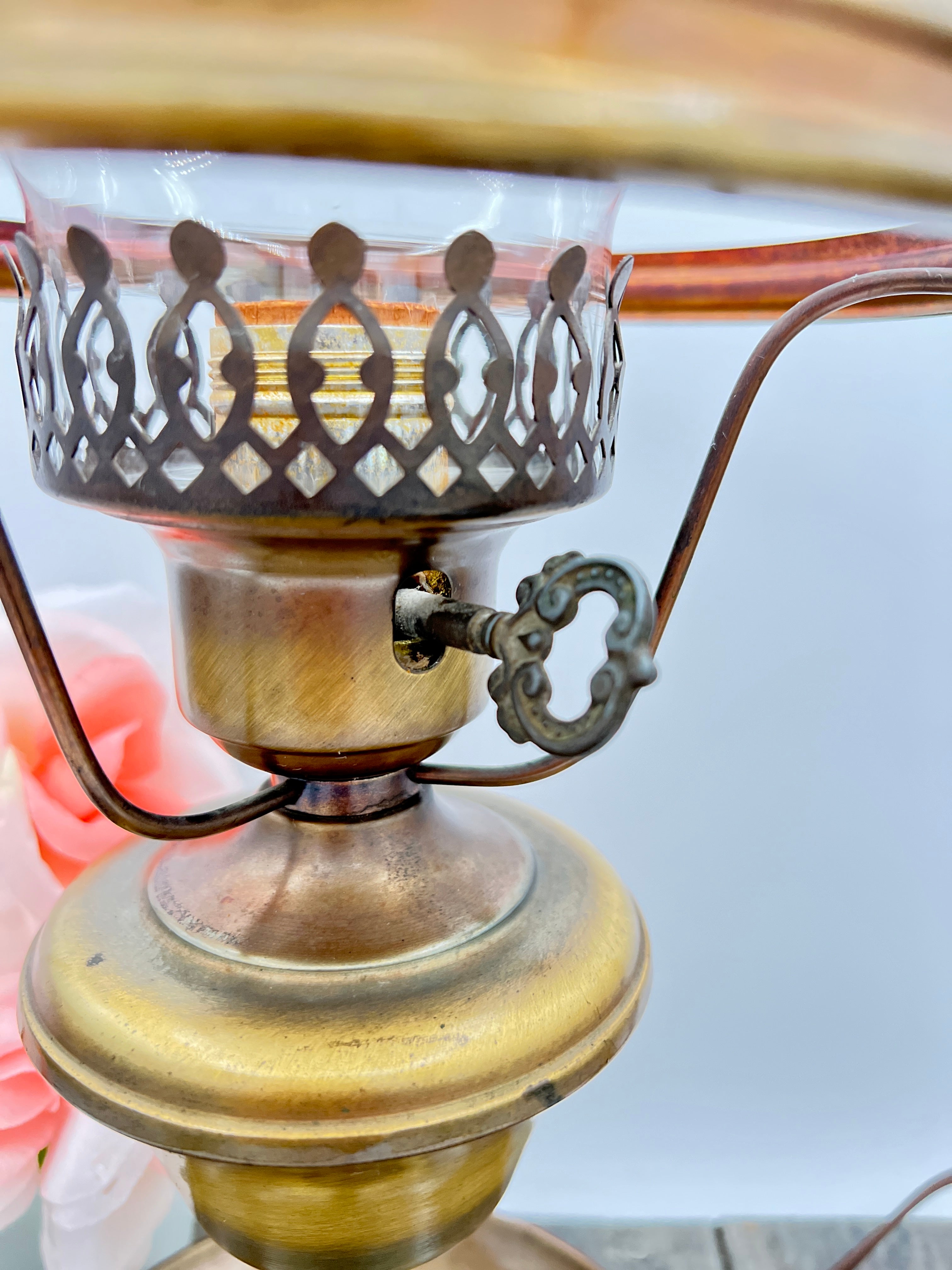 Brass Electric Kerosene-Style Lamp