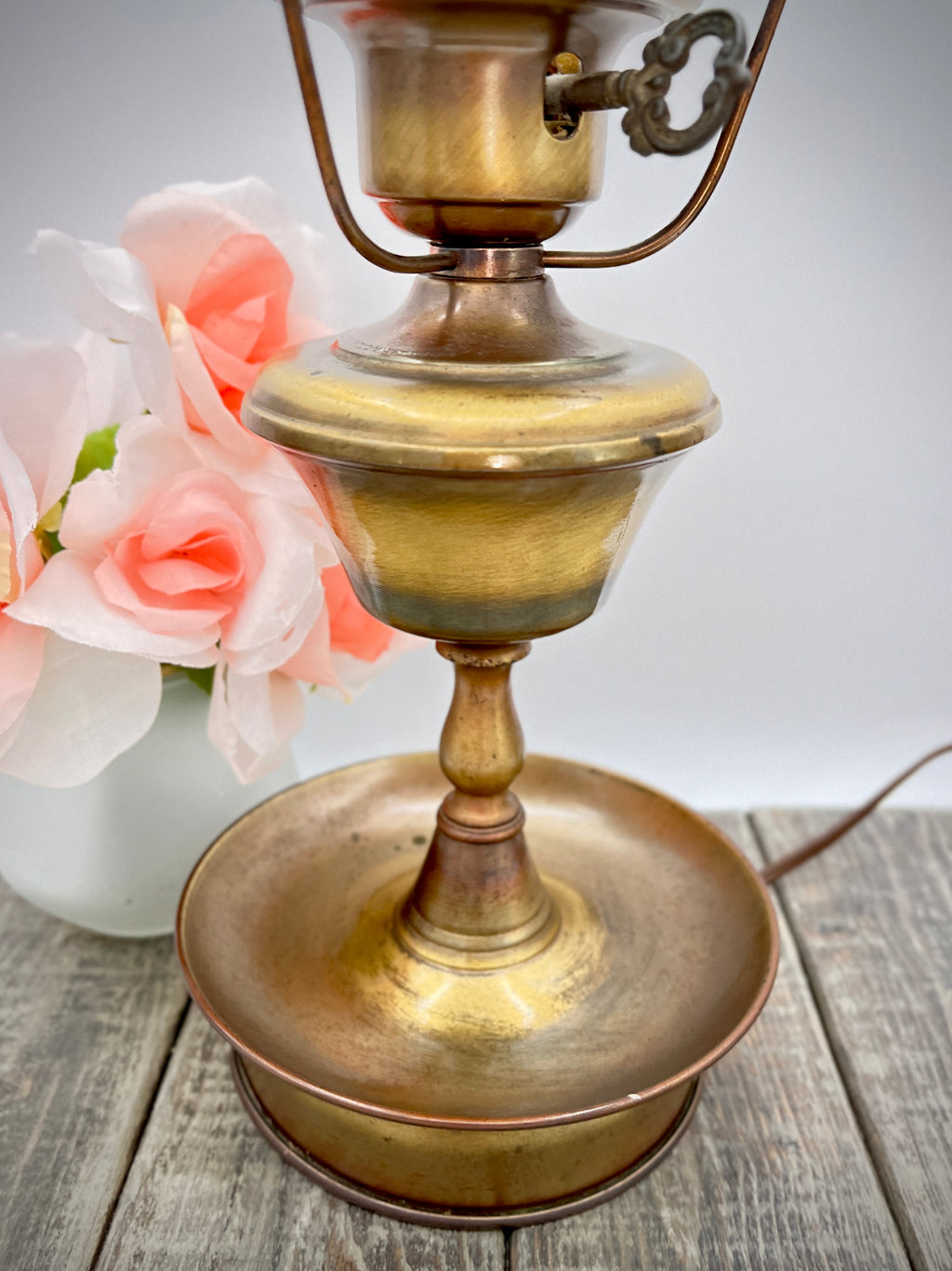 Brass Electric Kerosene-Style Lamp
