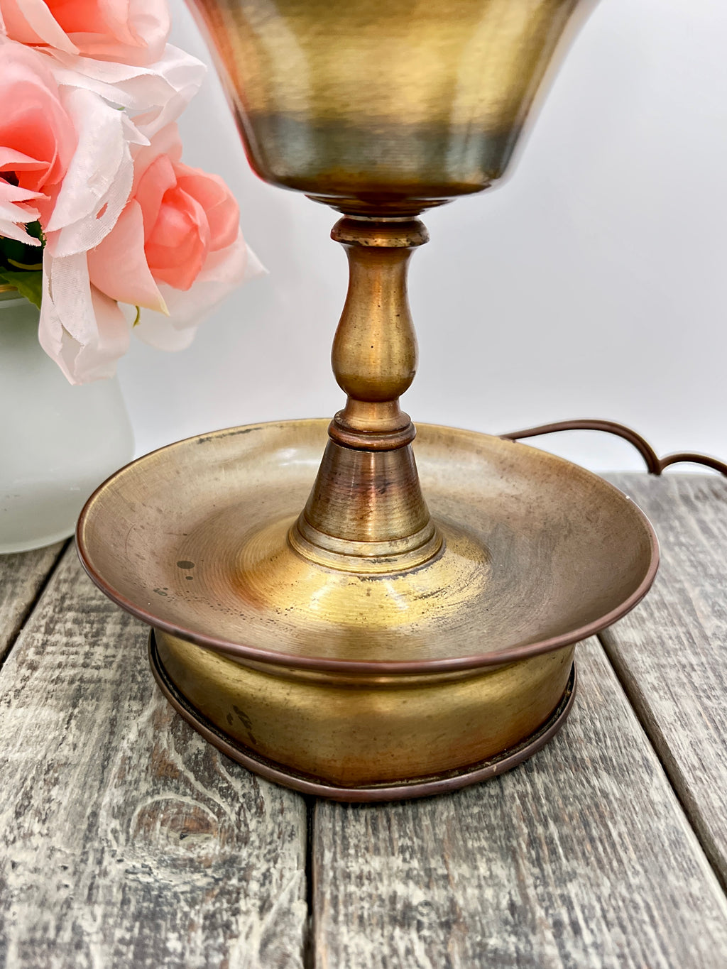 Brass Electric Kerosene-Style Lamp