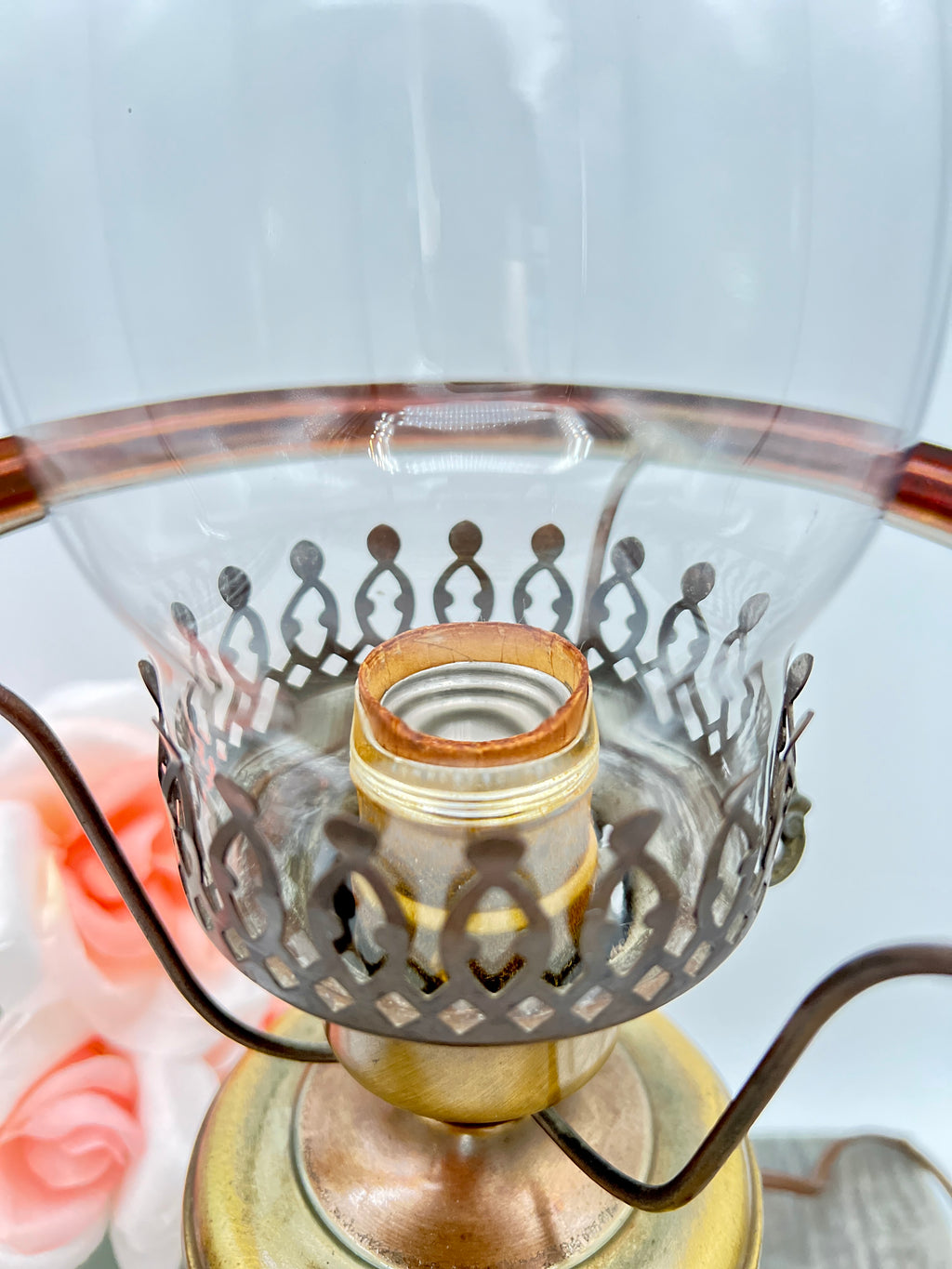 Brass Electric Kerosene-Style Lamp