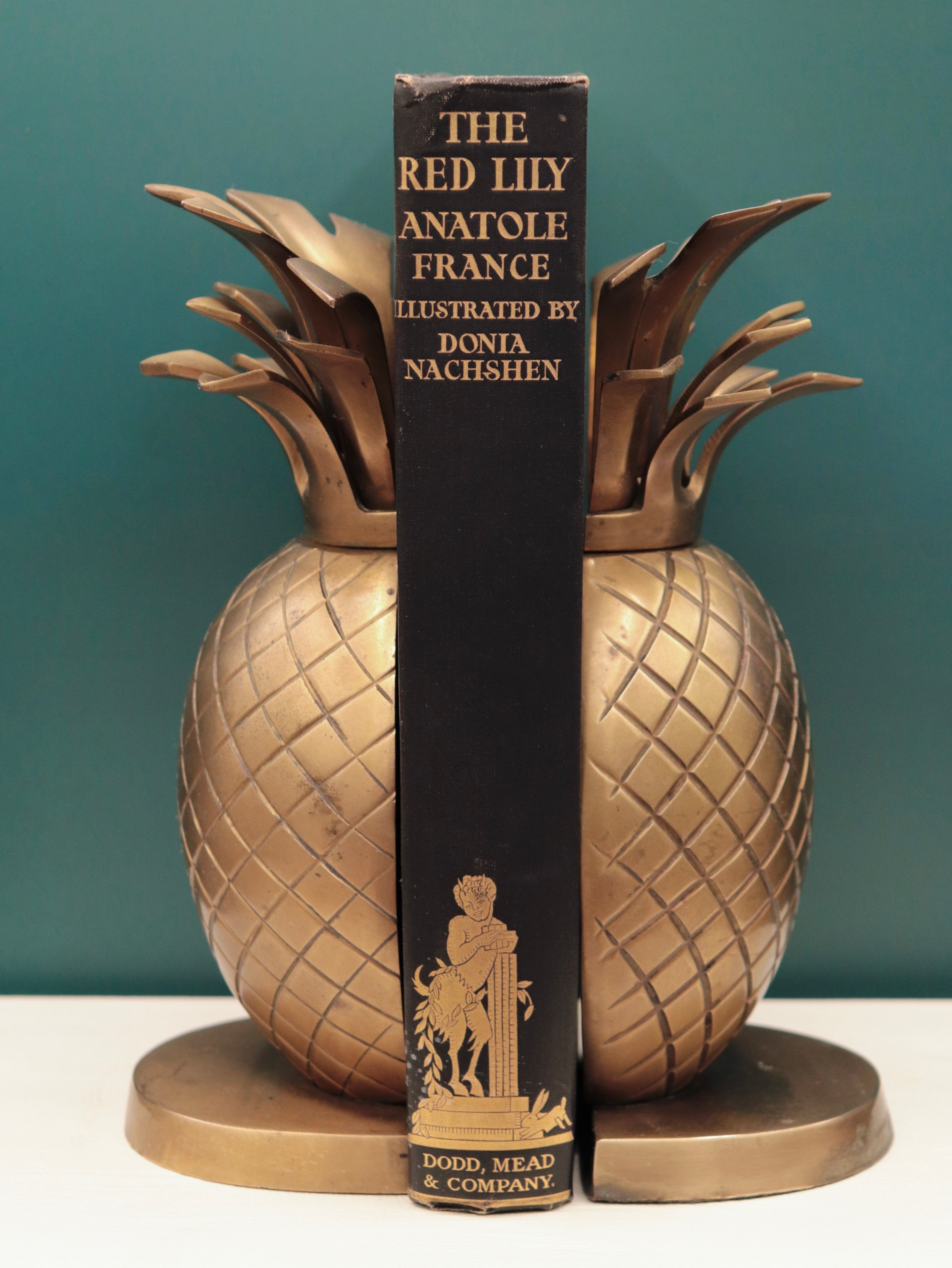 Brass Pineapple Bookends