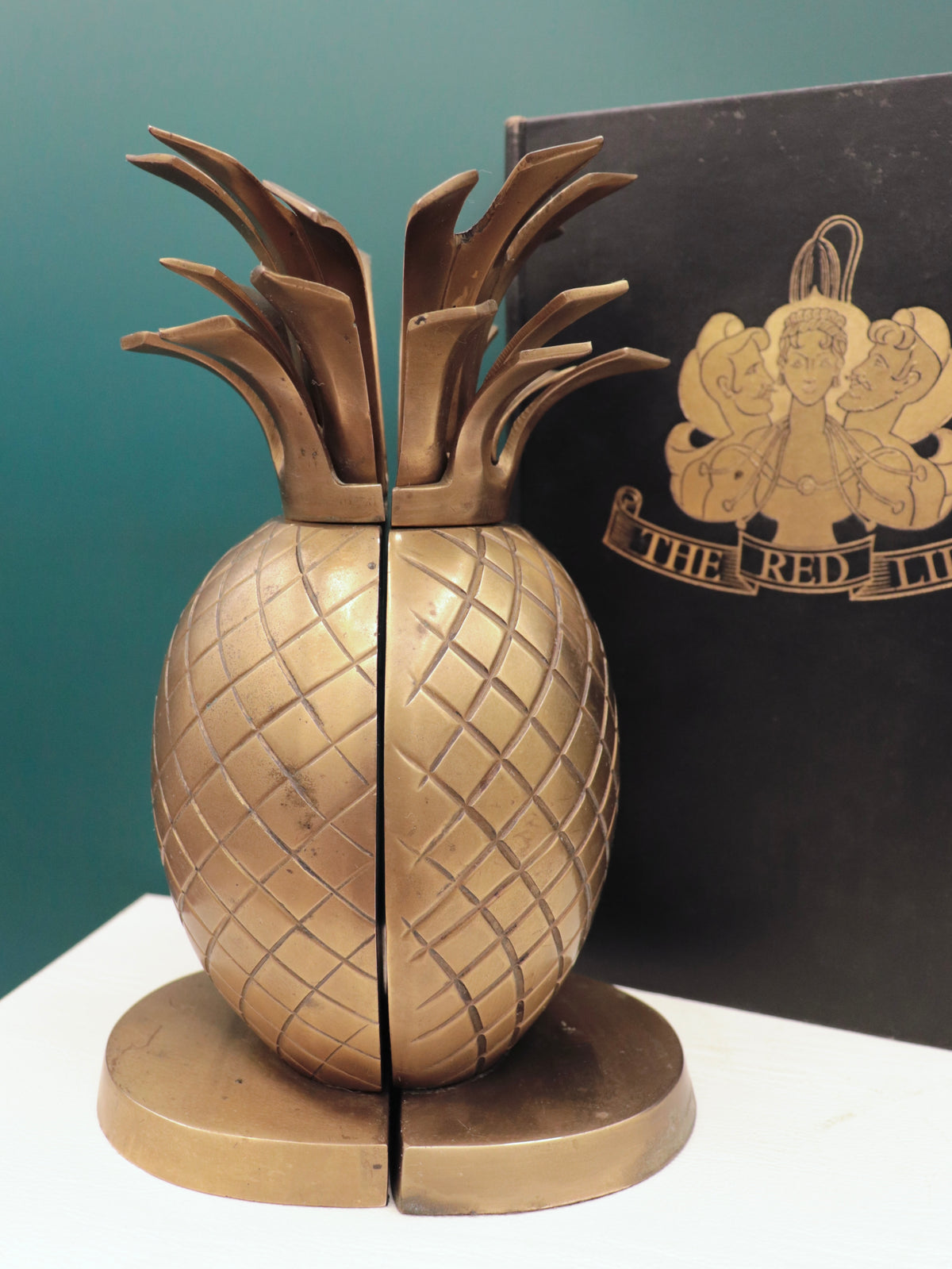 Brass Pineapple Bookends
