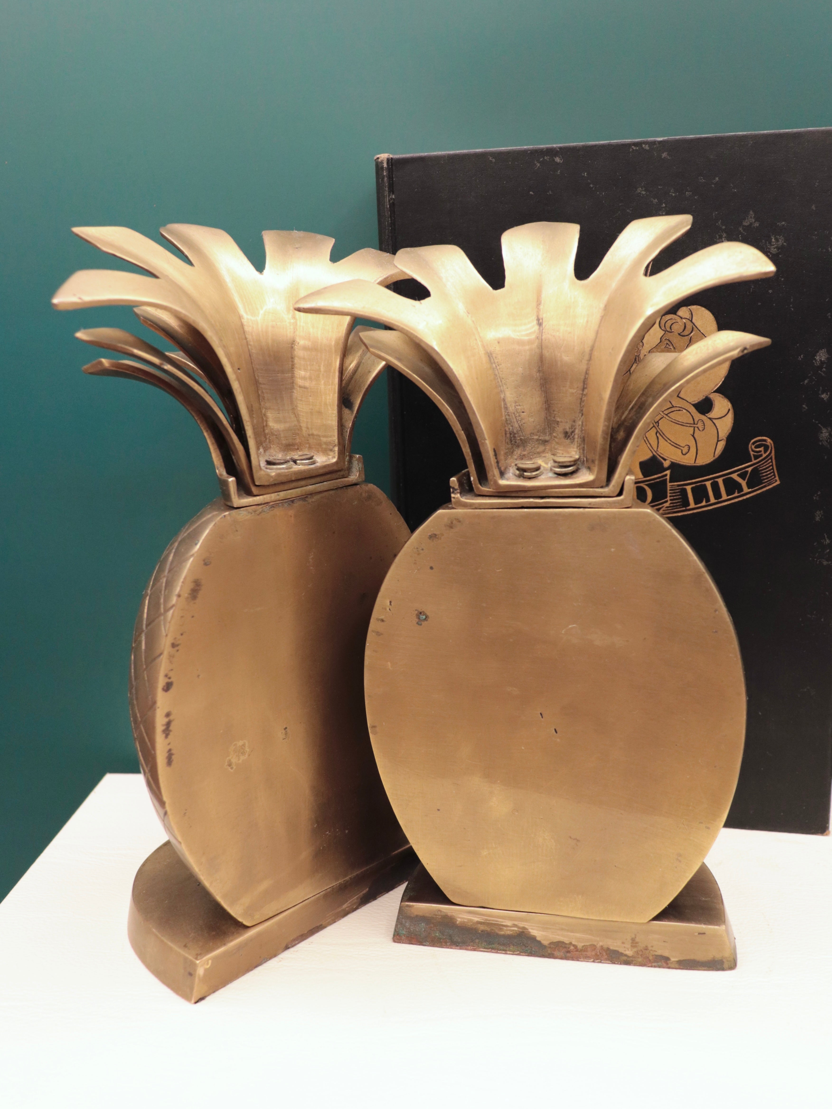 Brass Pineapple Bookends