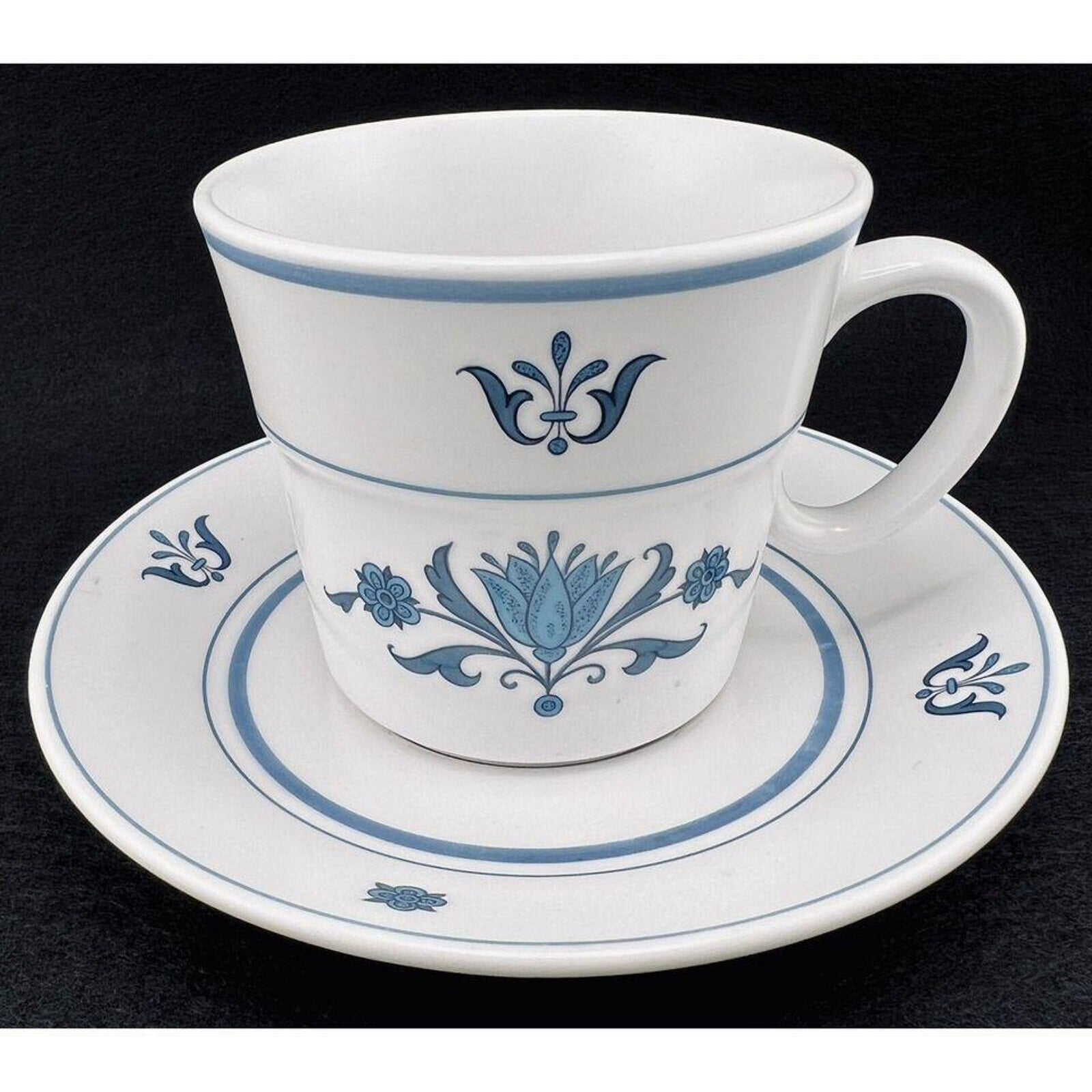 Vintage Noritake Progression Blue Haven 9004 Cup and Saucer Set