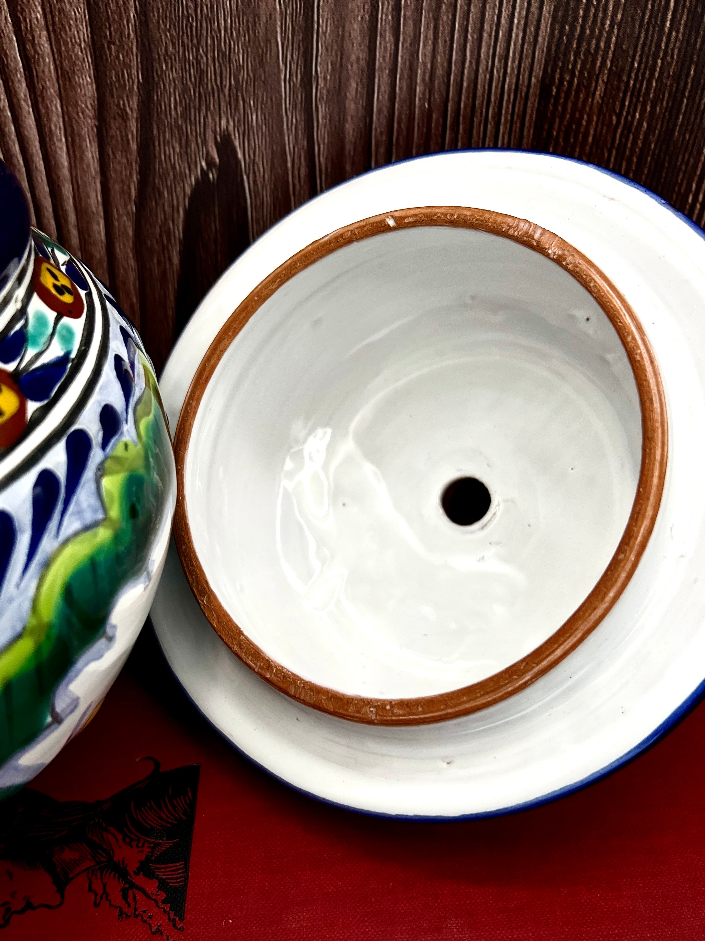Casa la Paz Talavera Majolica Hand Painted Tibor Jar from Puebla Mexico