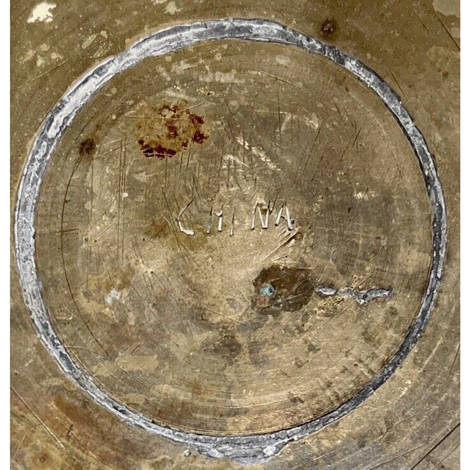Antique Chinese Hand-Engraved Brass Dragon Plate - 8" Diameter