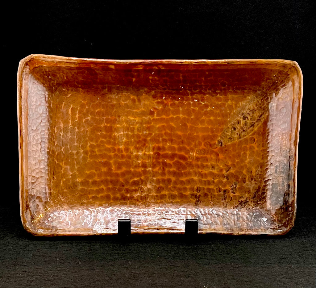 Copper Metal Hand Hammered Rolled Edge Dish by Copper Gallery