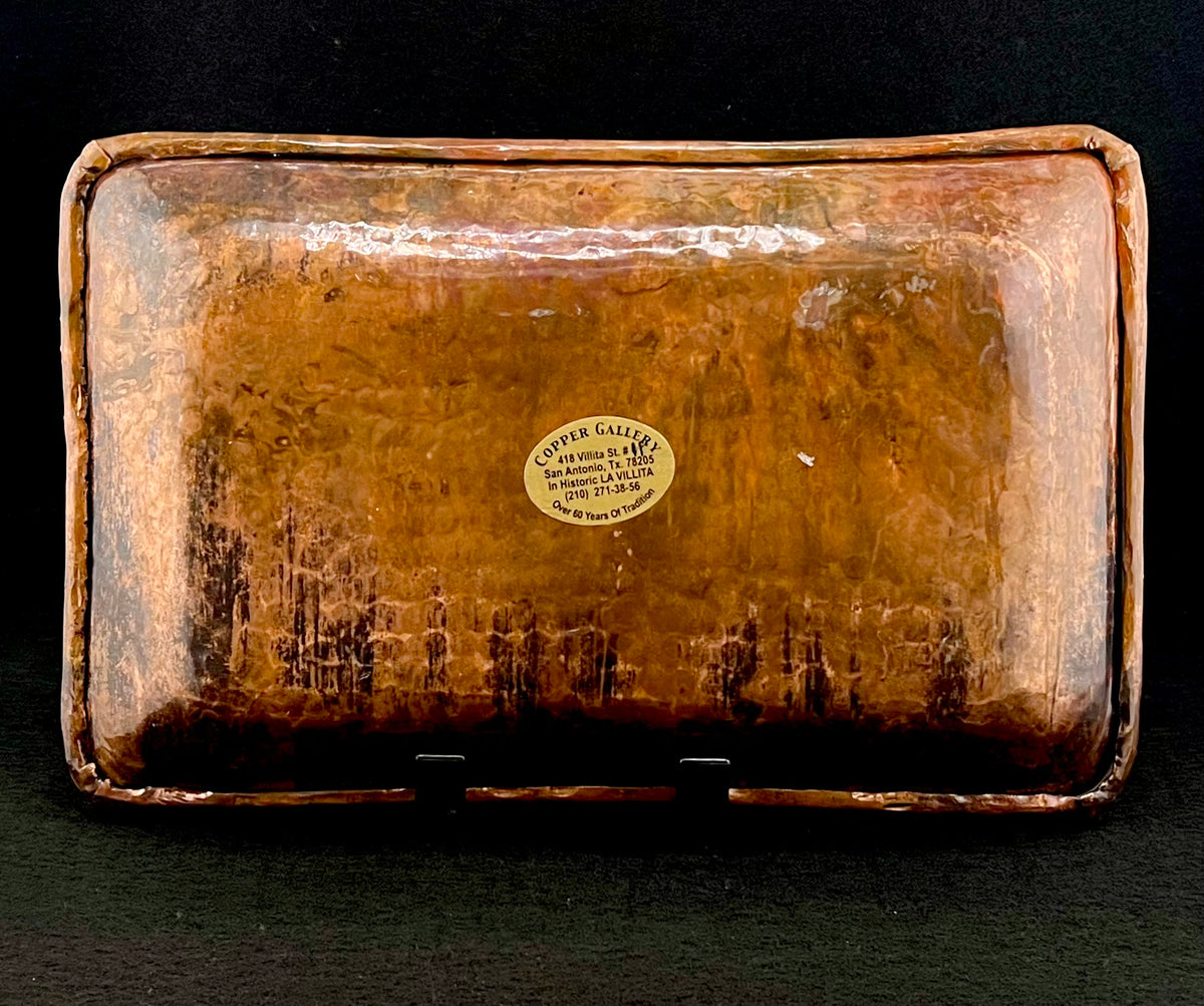 Copper Metal Hand Hammered Rolled Edge Dish by Copper Gallery