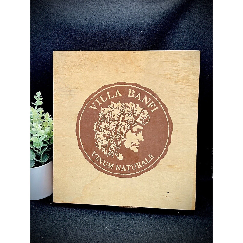 Vintage Villa Banfi Wooden Wine 6-Bottle Presentation Case Italy