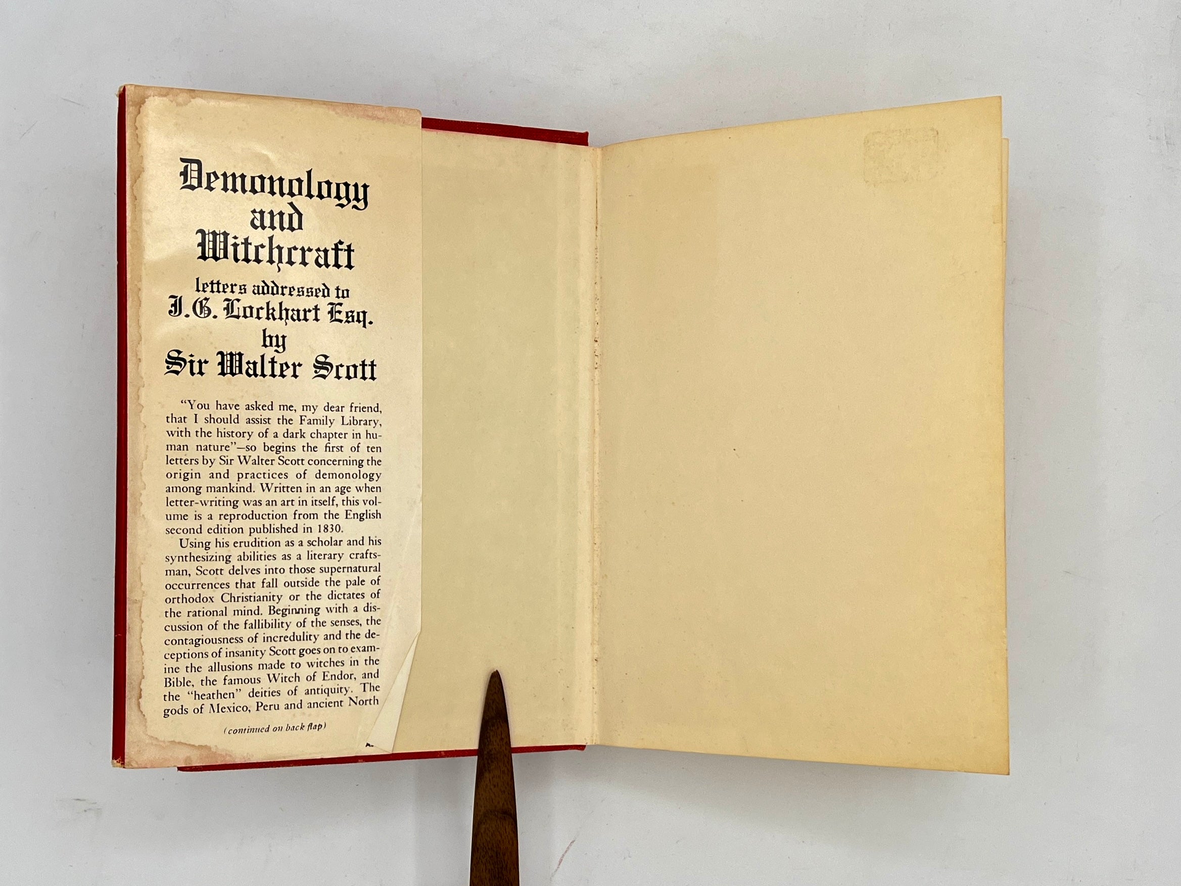 Demonology and Witchcraft, Sir Walter Scott, Second Edition 1830 Reprint 1970